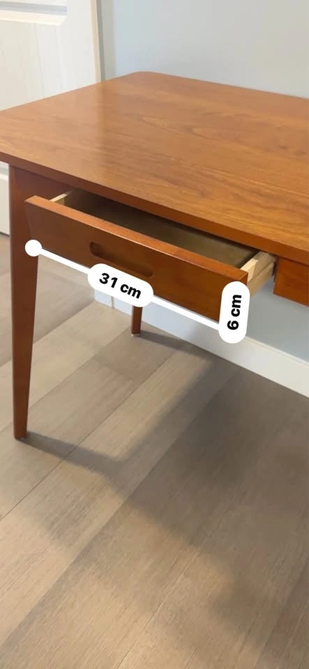 Mid-Century Modern Wooden Desk with Two Drawers - photo 4