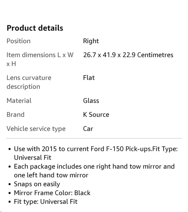 Ford Tow extention mirrors for sale image indicator(3)