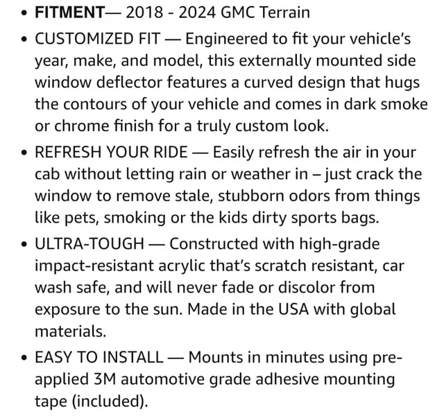 Window Visor/Rain Guards for sale image indicator(3)