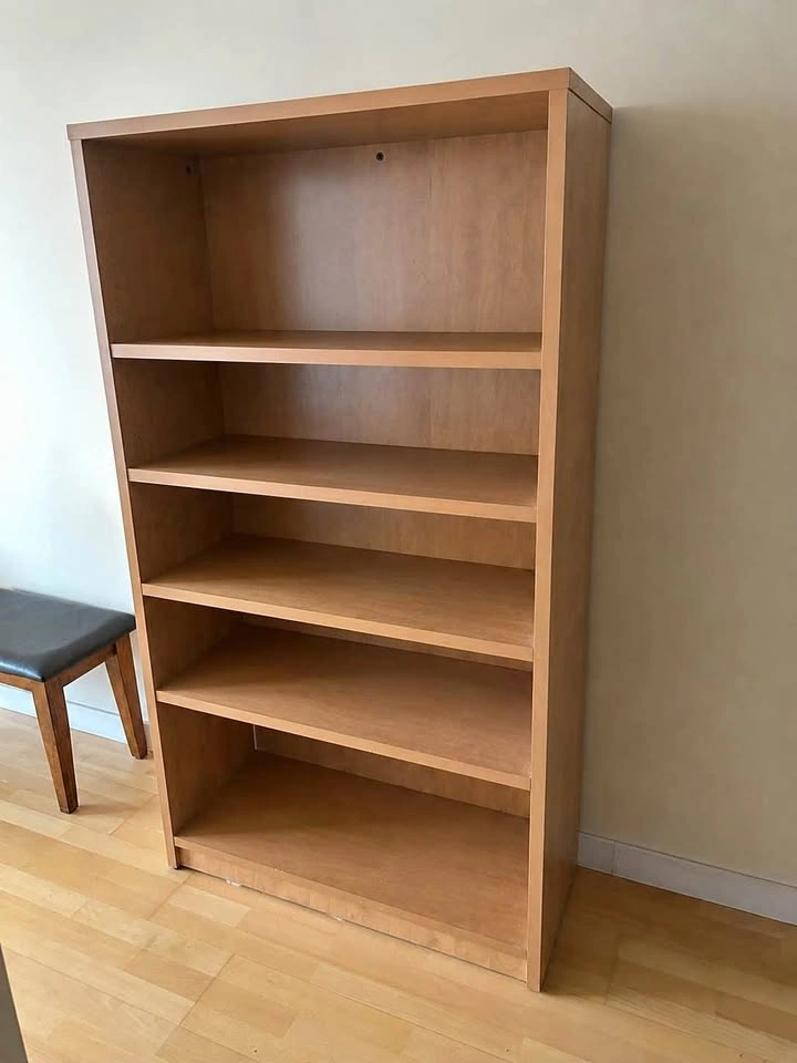 5-Shelf Wood Grain Bookcase