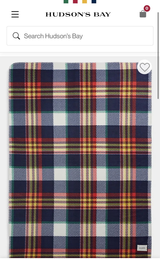 HBC Stripes Hudson’s Bay Varsity Tartan Polar Fleece Throw - photo 3