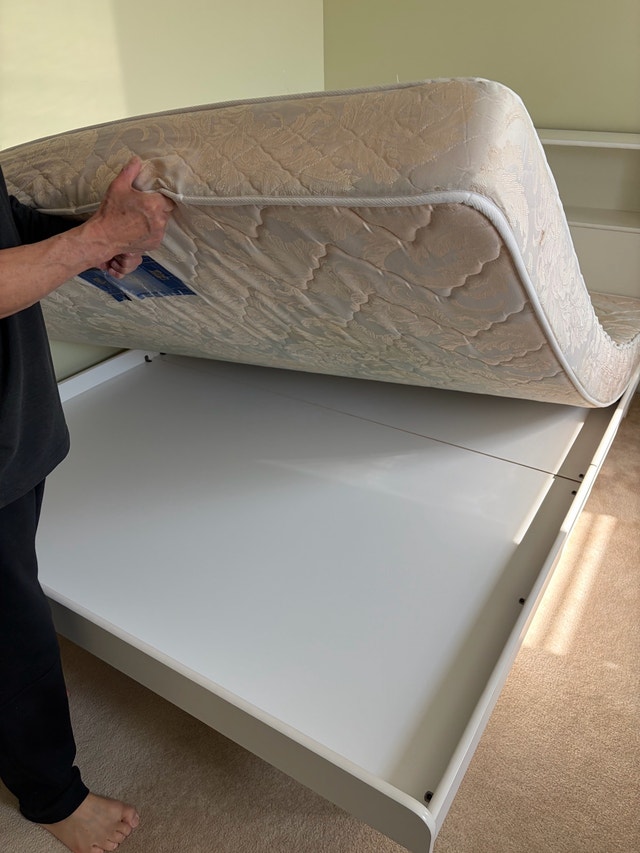 Queen Bed frame and mattress and headboard - photo 2