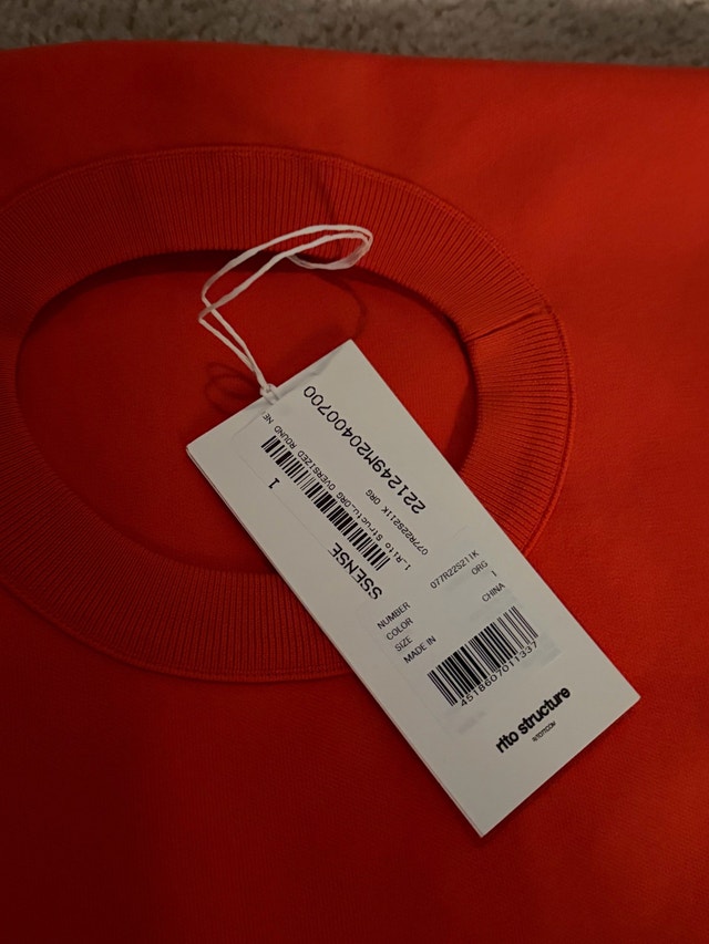 Rito Structure Oversize Orange Sweatshirt Size S - photo 3