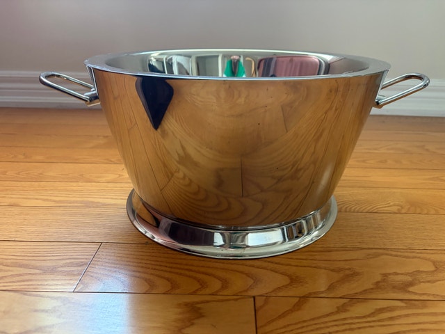 Large stainless steel bucket