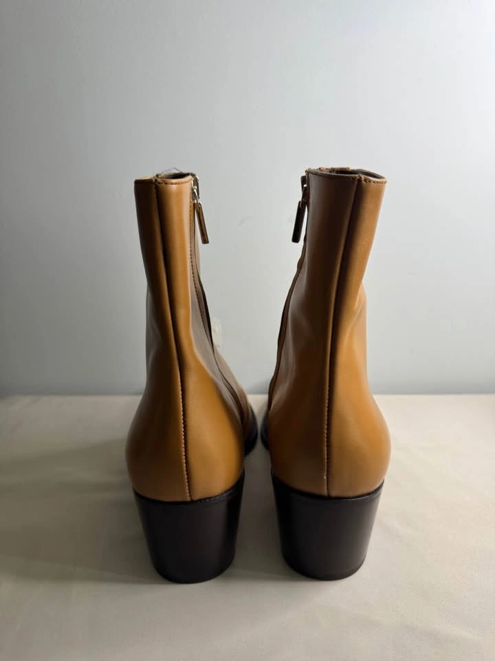 Alessandro Vasini Men’s Tan Leather Boots – Size 9.5 US - photo 3