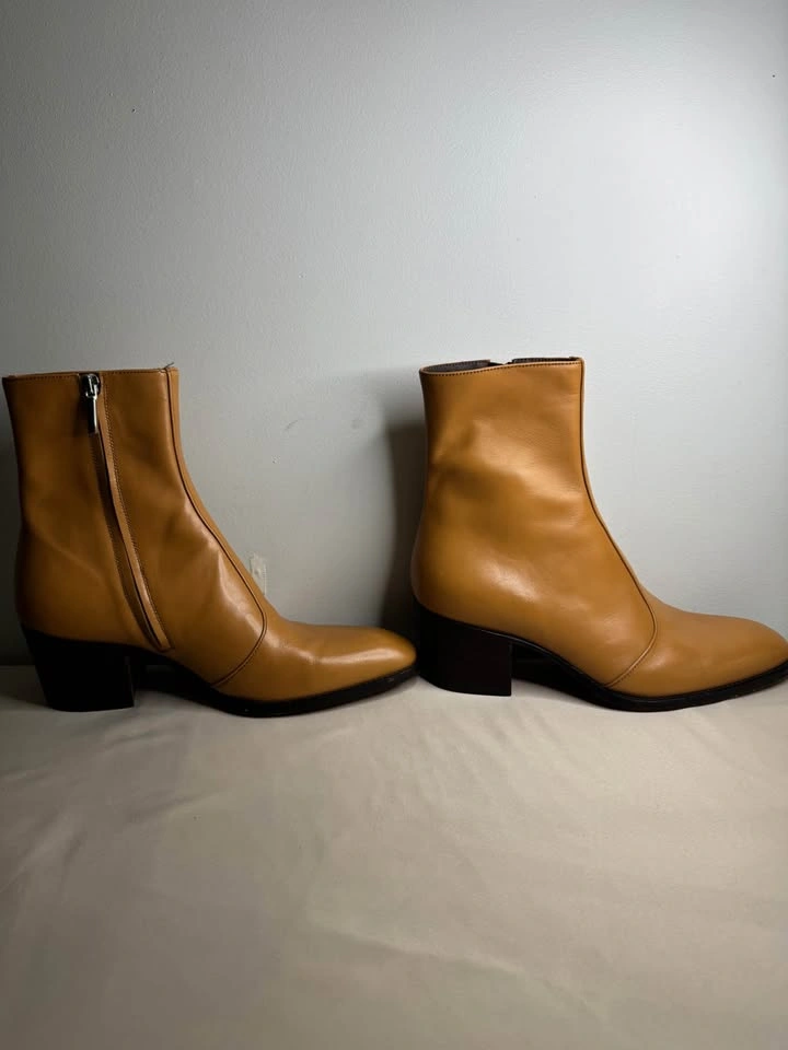 Alessandro Vasini Men’s Tan Leather Boots – Size 9.5 US - photo 4