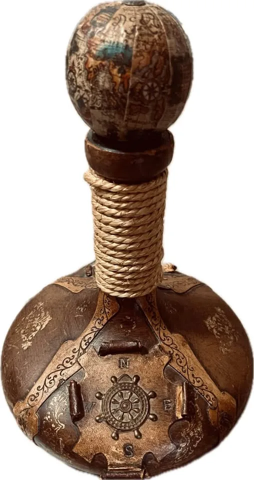 Vintage Leather-Wrapped Nautical Globe Bottle (#20) image indicator(2)