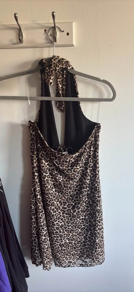 Leopard Print Halter Mini Dress. size L - photo 2