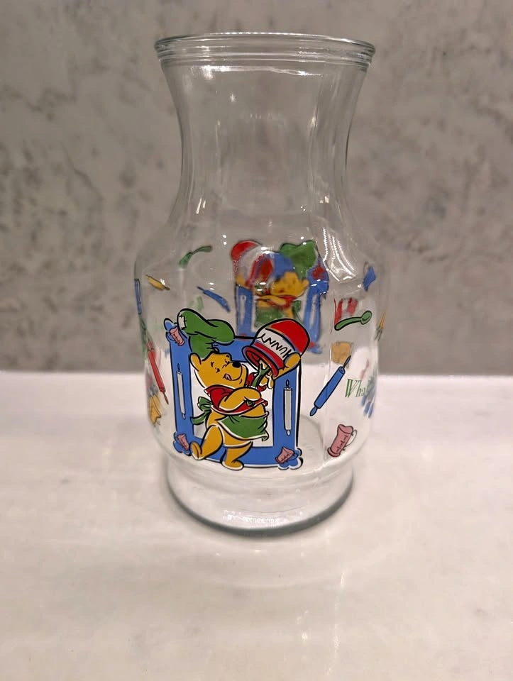 Vintage Anchor Hocking Disney "What's Cooking, Pooh?" Carafe