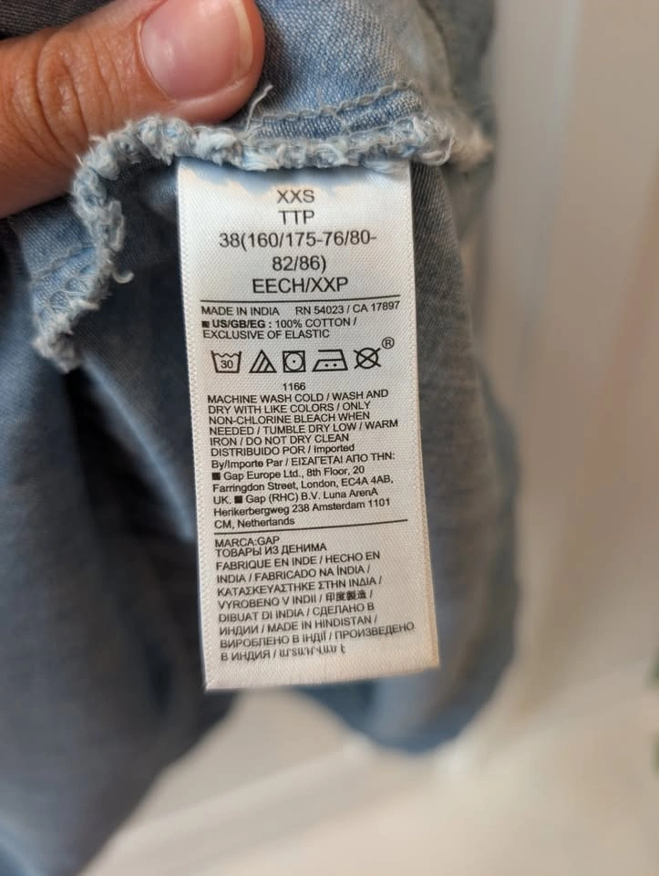 GAP Organic Cotton Denim Corset Midi Dress Light Indigo XXS - photo 3