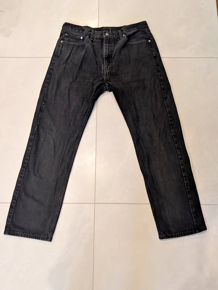 Levi's 505 Men's Regular Fit Straight Leg Faded Black Denim 38x3