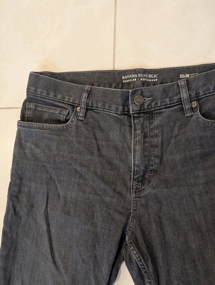 Banana Republic Men's Slim Dry Indigo Traveler Jeans - Granite G - photo 2