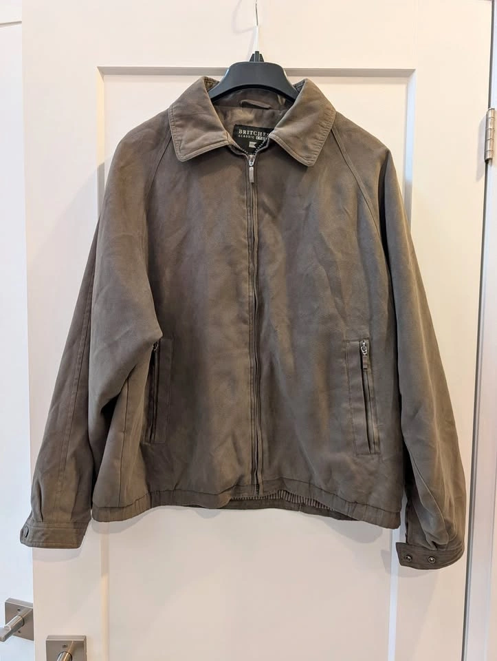 Vintage Men's Britches Classic Sport Faux Suede Bomber Jacket