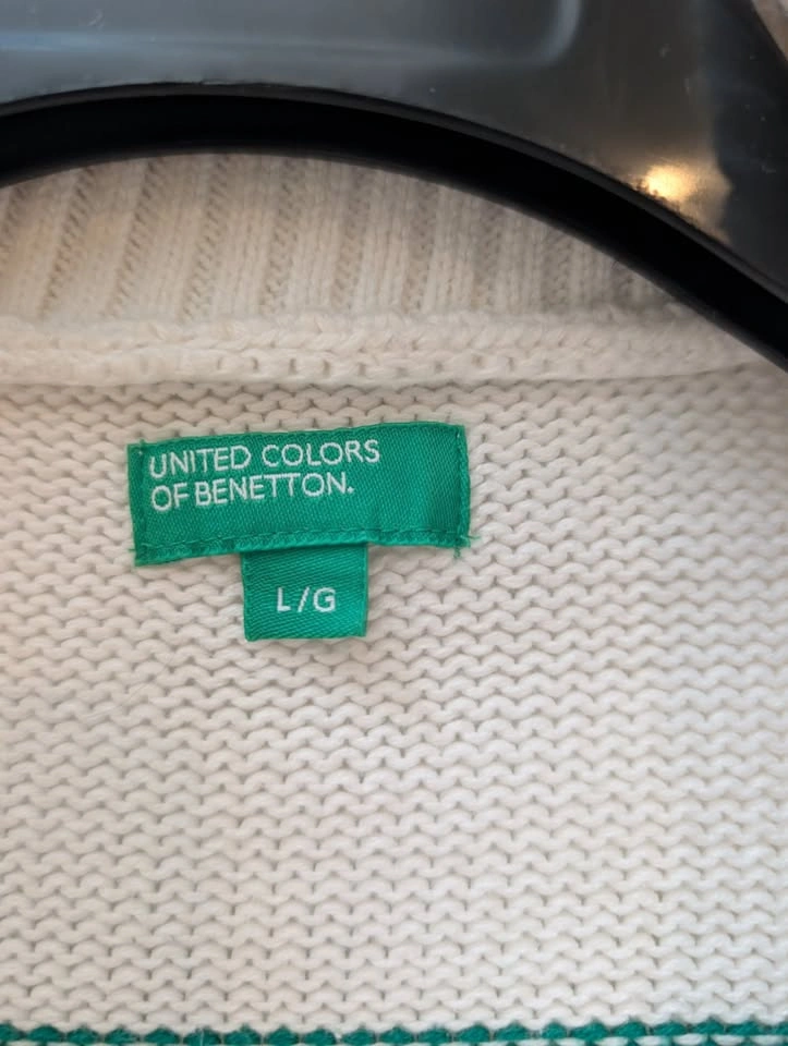 United Colors of Benetton Striped Quarter-Zip Cotton Sweater - photo 2