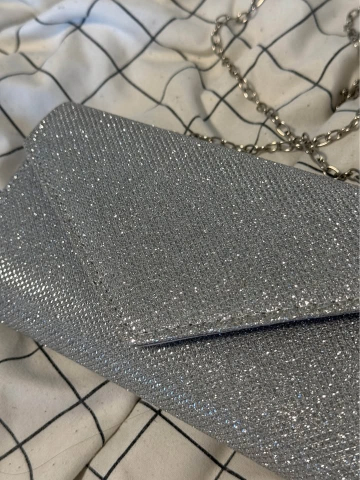 Silver Glitter Evening Clutch Bag - photo 2
