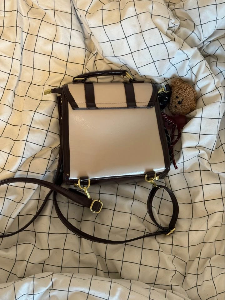 Beige & Brown Mini Backpack – New - photo 2