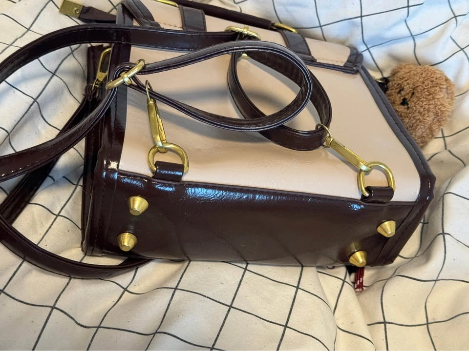 Beige & Brown Mini Backpack – New - photo 3