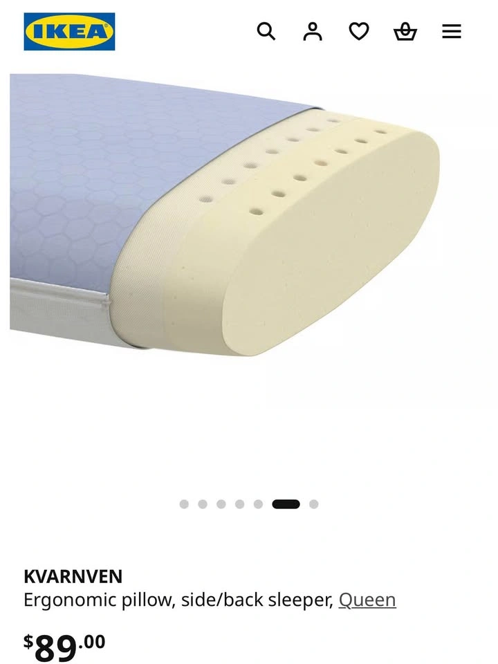 IKEA KVARVVEN Ergonomic Memory Foam Pillow – Queen - photo 5