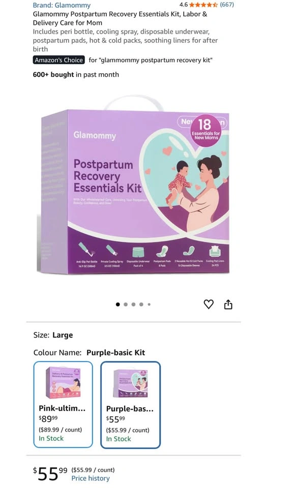 GLAMOMMY Postpartum Recovery Essentials Kit - 24 Pieces - photo 4
