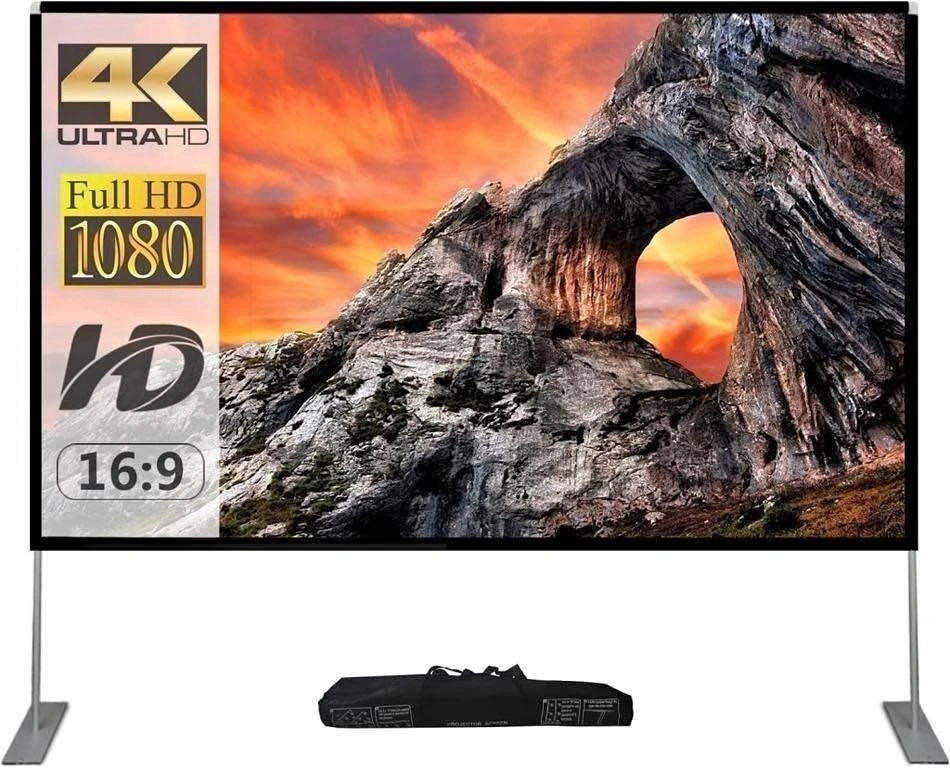 Projector Screen with Stand 100” 4K HD 16:9