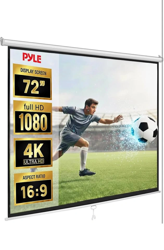 Pyle 72" Manual Pull-Down Projector Screen