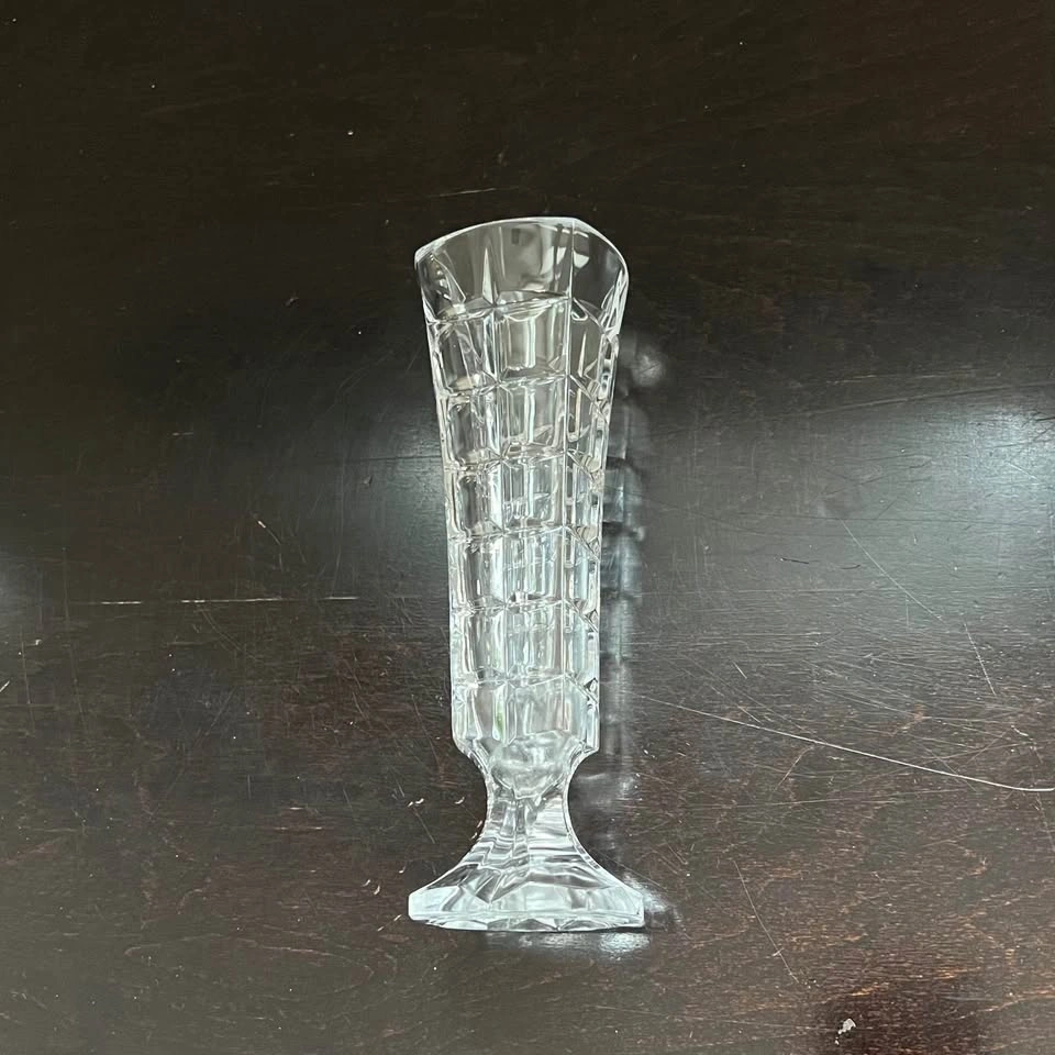 Vintage CRISTAL D'ARQUES Bud Vase Faceted Squares, Made in Franc