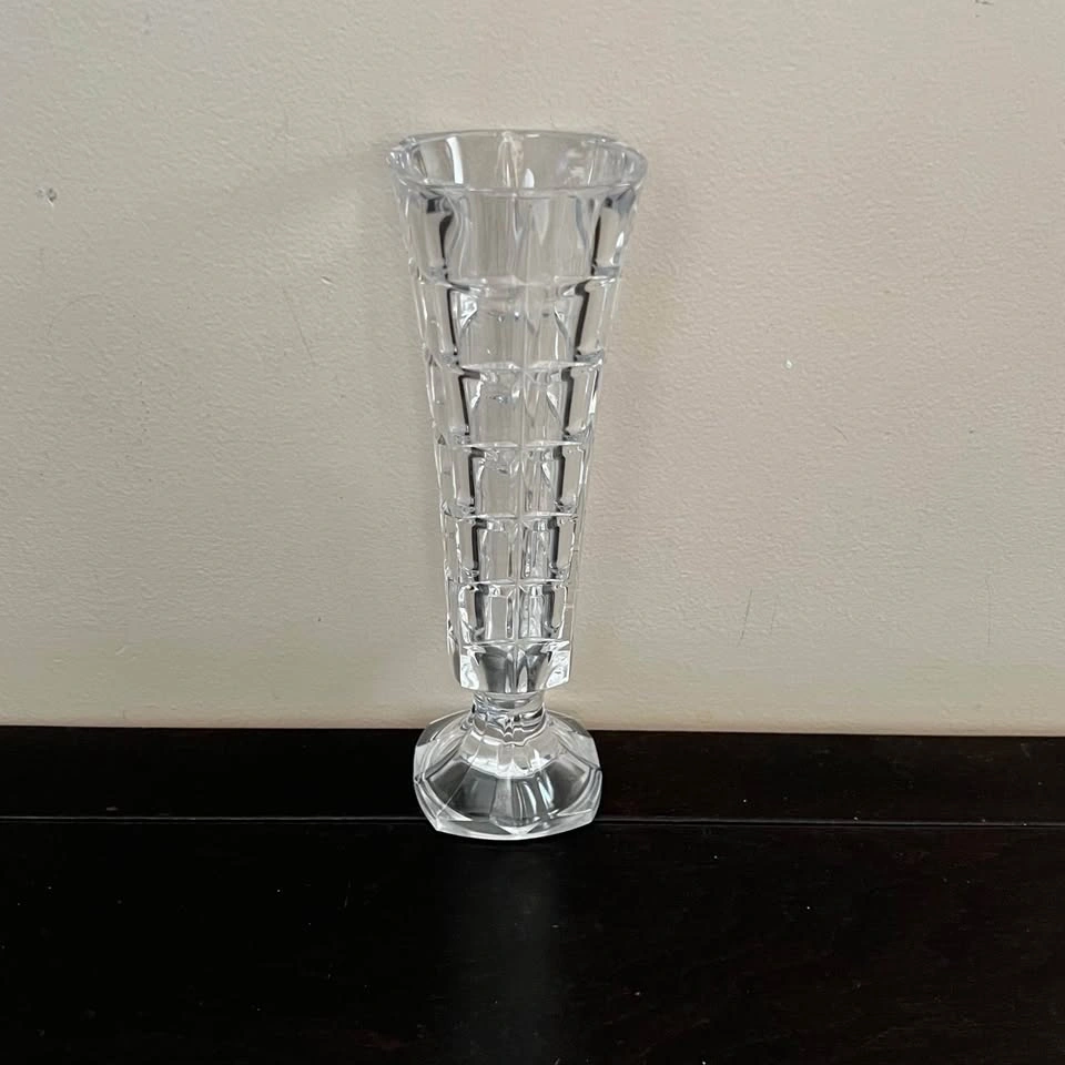 Vintage CRISTAL D'ARQUES Bud Vase Faceted Squares, Made in Franc - photo 3
