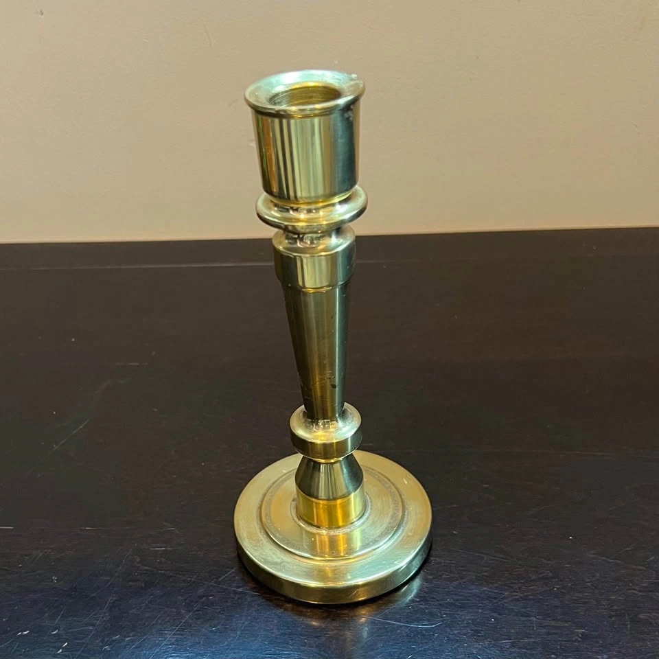 Vintage 7.5” Heavy Solid Brass Candlestick - photo 2