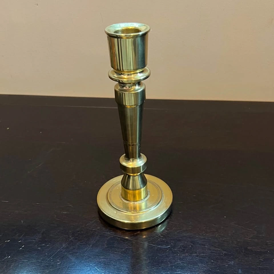 Vintage 7.5” Heavy Solid Brass Candlestick - photo 3