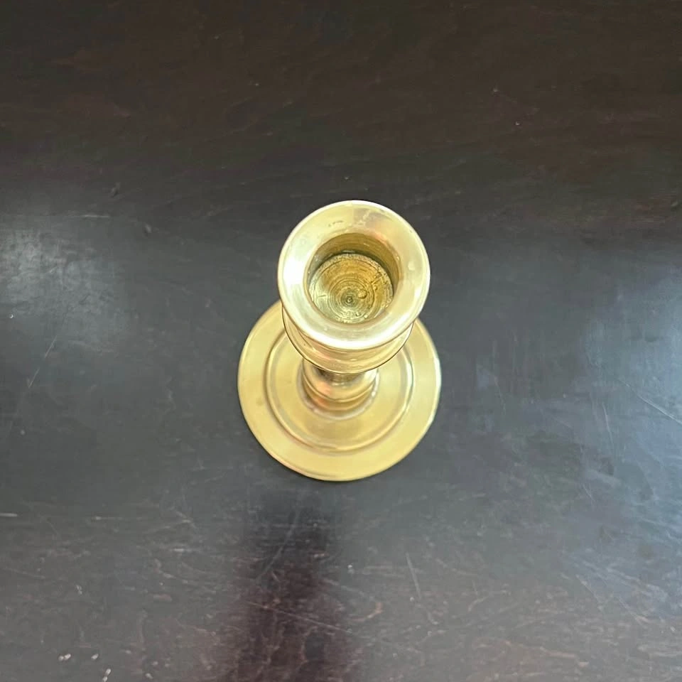 Vintage 7.5” Heavy Solid Brass Candlestick - photo 4