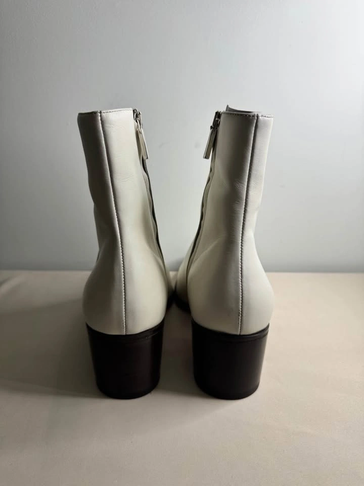 Alessandro VASINI Juan 60mm White Ivory Leather Chelsea Boots - photo 3