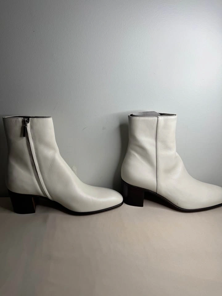 Alessandro VASINI Juan 60mm White Ivory Leather Chelsea Boots - photo 4