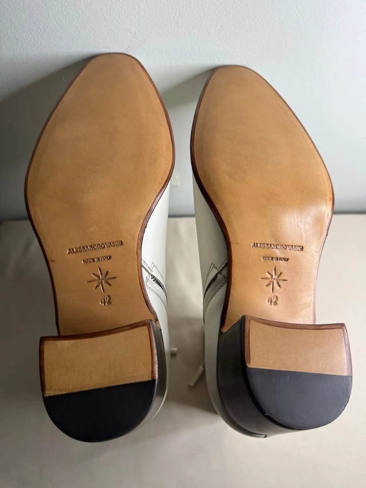 Alessandro VASINI Juan 60mm White Ivory Leather Chelsea Boots - photo 5
