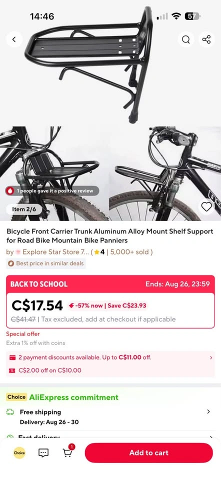 Brand New Front Bike Rack + Basket – $20 for Both - photo 5