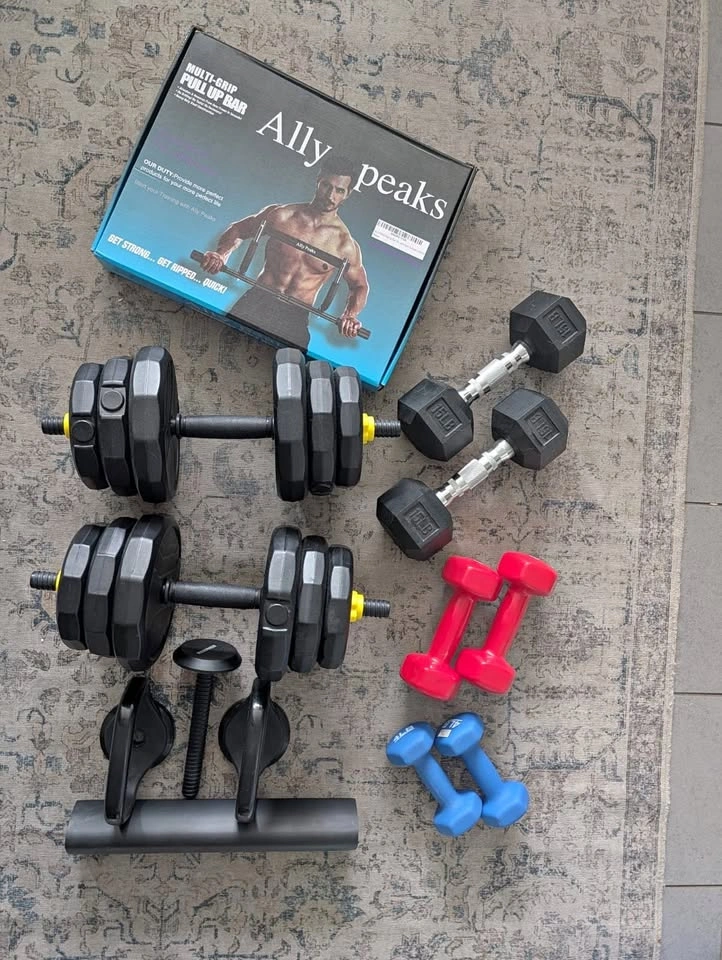 Home Gym Starter Set: 102lb Dumbbells + Pull Up Bar