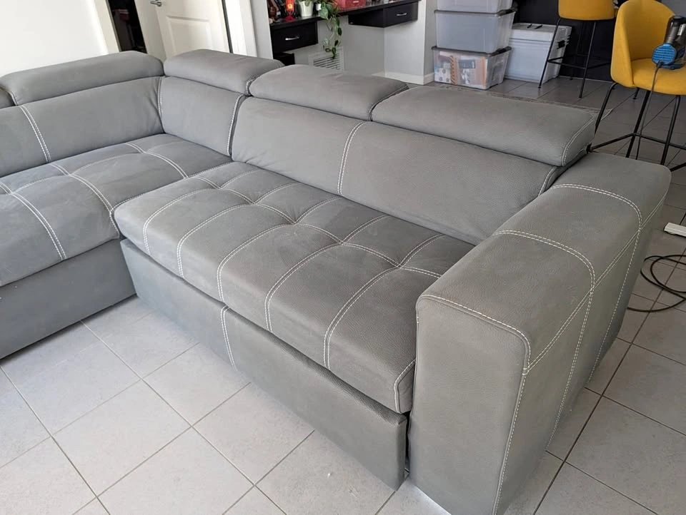 The Brick Drake 3-Piece Faux Suede Sleeper Sectional