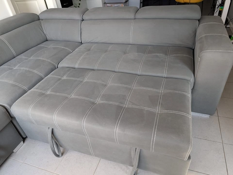 The Brick Drake 3-Piece Faux Suede Sleeper Sectional - photo 2