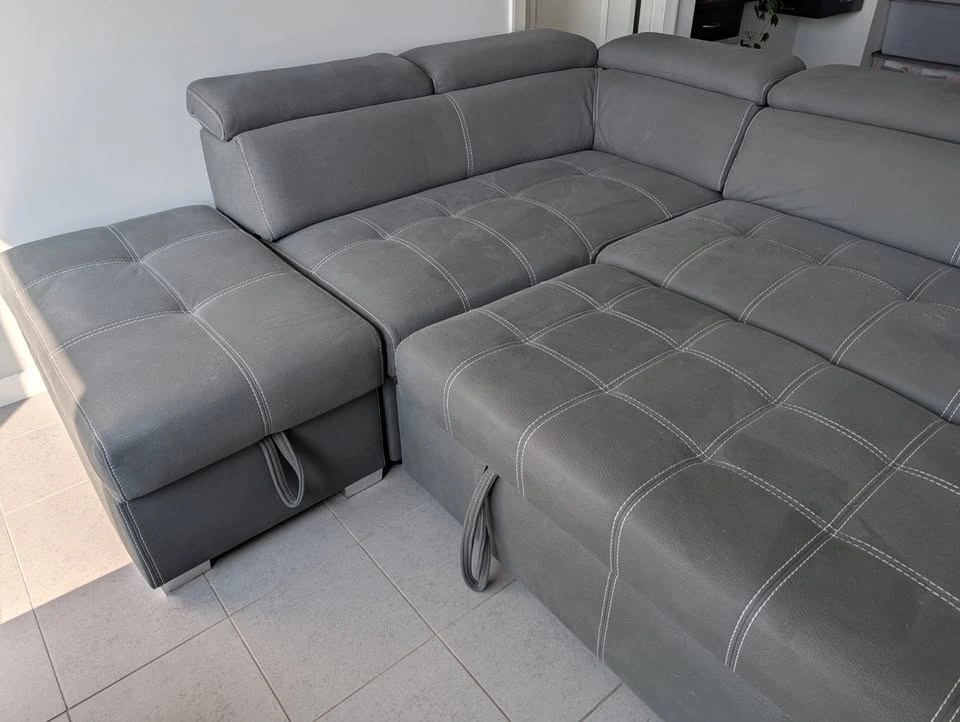 The Brick Drake 3-Piece Faux Suede Sleeper Sectional - photo 3