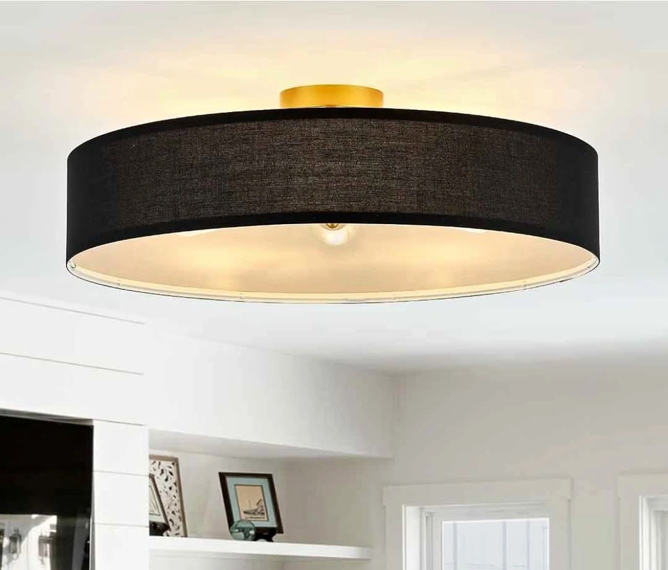 24" Black & Gold 5-Light Modern Ceiling Light (2 available)