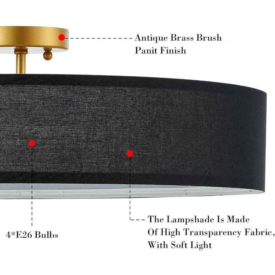 24" Black & Gold 5-Light Modern Ceiling Light (2 available) - photo 4