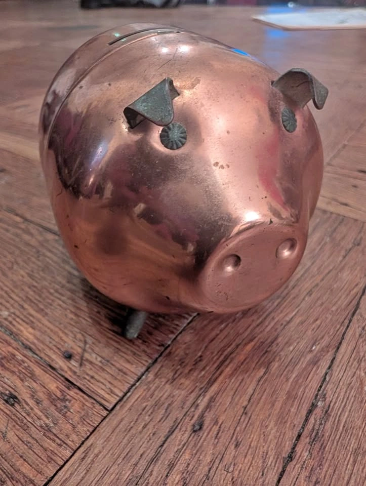 Vintage Copper Piggy Bank
