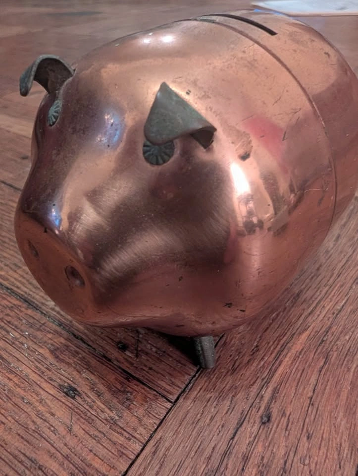 Vintage Copper Piggy Bank - photo 3