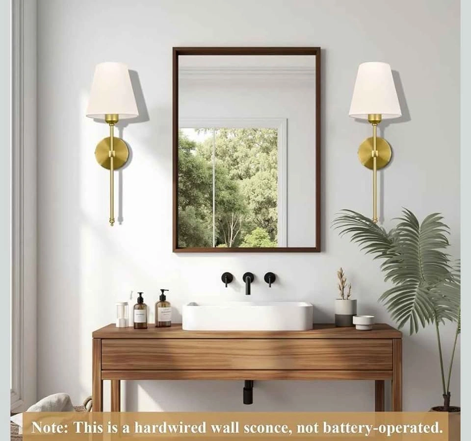 Hardwired Classic Brushed Gold Wall Sconces - photo 4