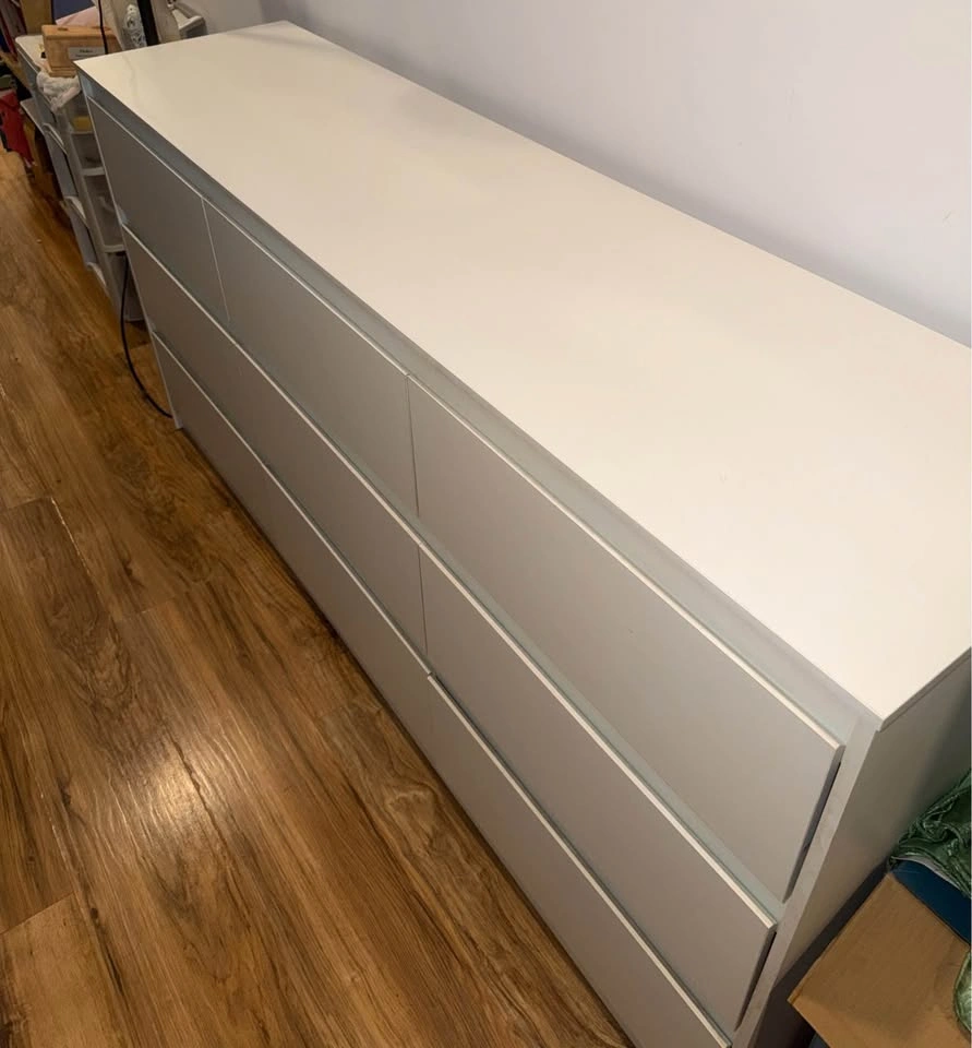 FUFU&GAGA White/Grey 9-Drawer Dresser Chest - Some Drawers Stiff - photo 2