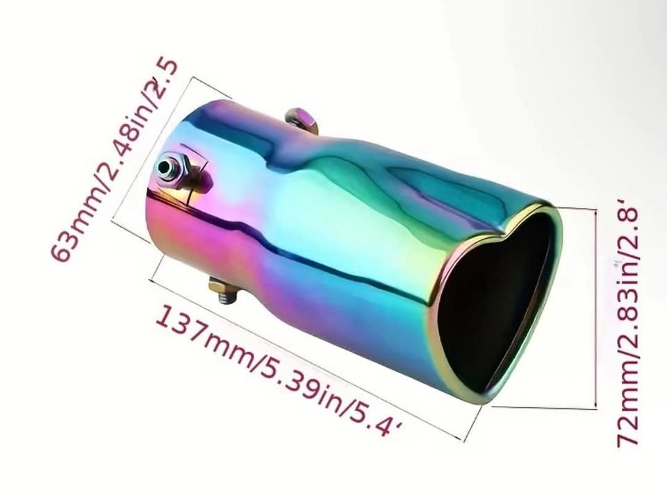 Heart Shaped Iridescent Exhaust Tip
