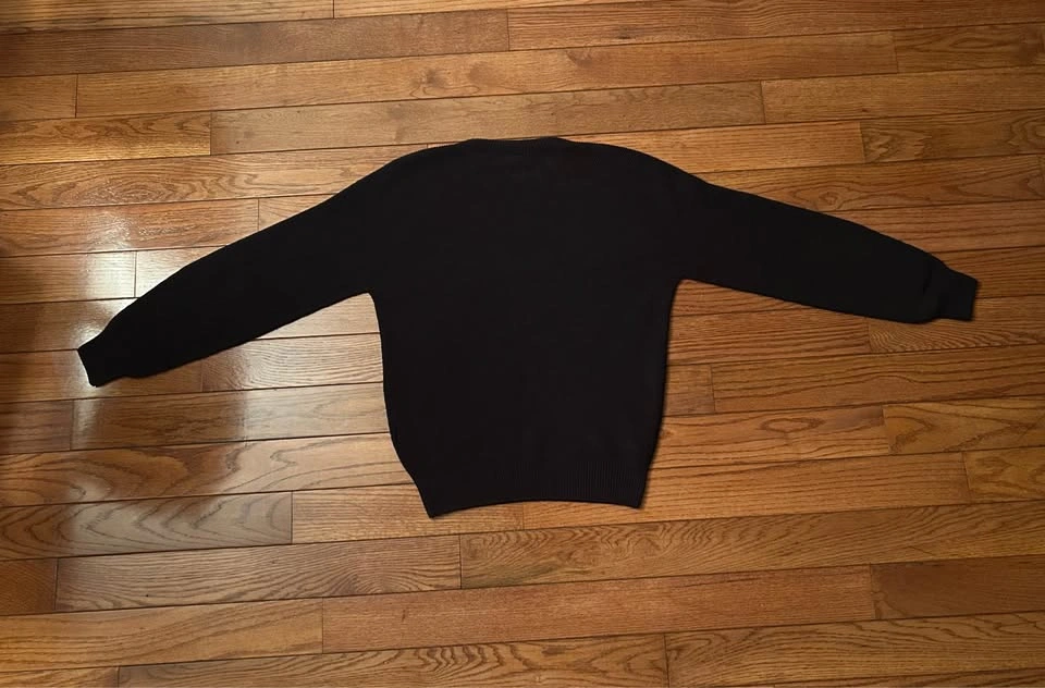 Black Uniqlo Waffle Knit Crew Neck Sweater - photo 2