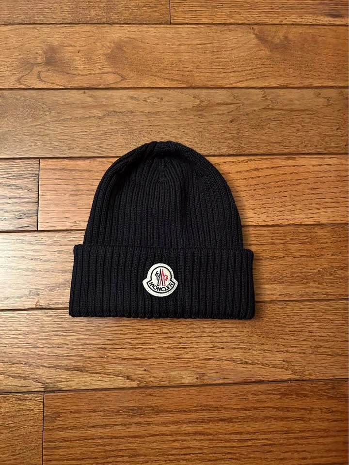 Moncler Logo Patch Cotton Beanie