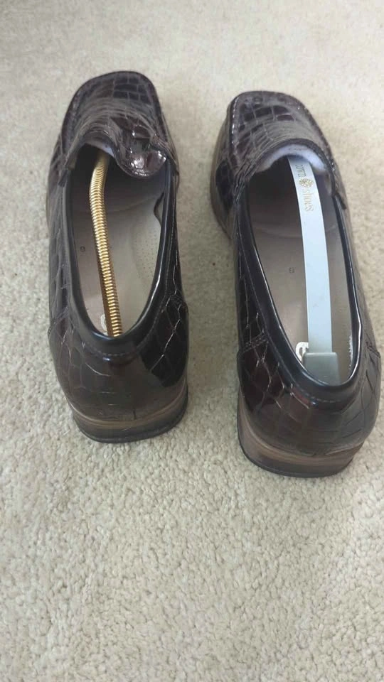 Ara Croc-Embossed Leather Loafers Size 9.5 Width G - photo 3