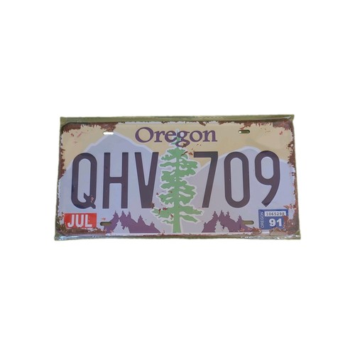 Oregon State License Plate Tag QHV 709 July 1991