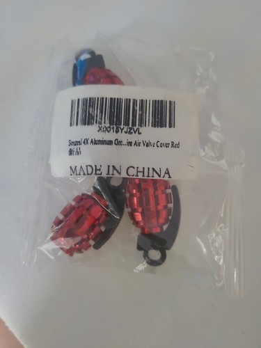 Grenade Styling Tire Valve Stem Cap Cover 4pcs, Aluminum Red - photo 2